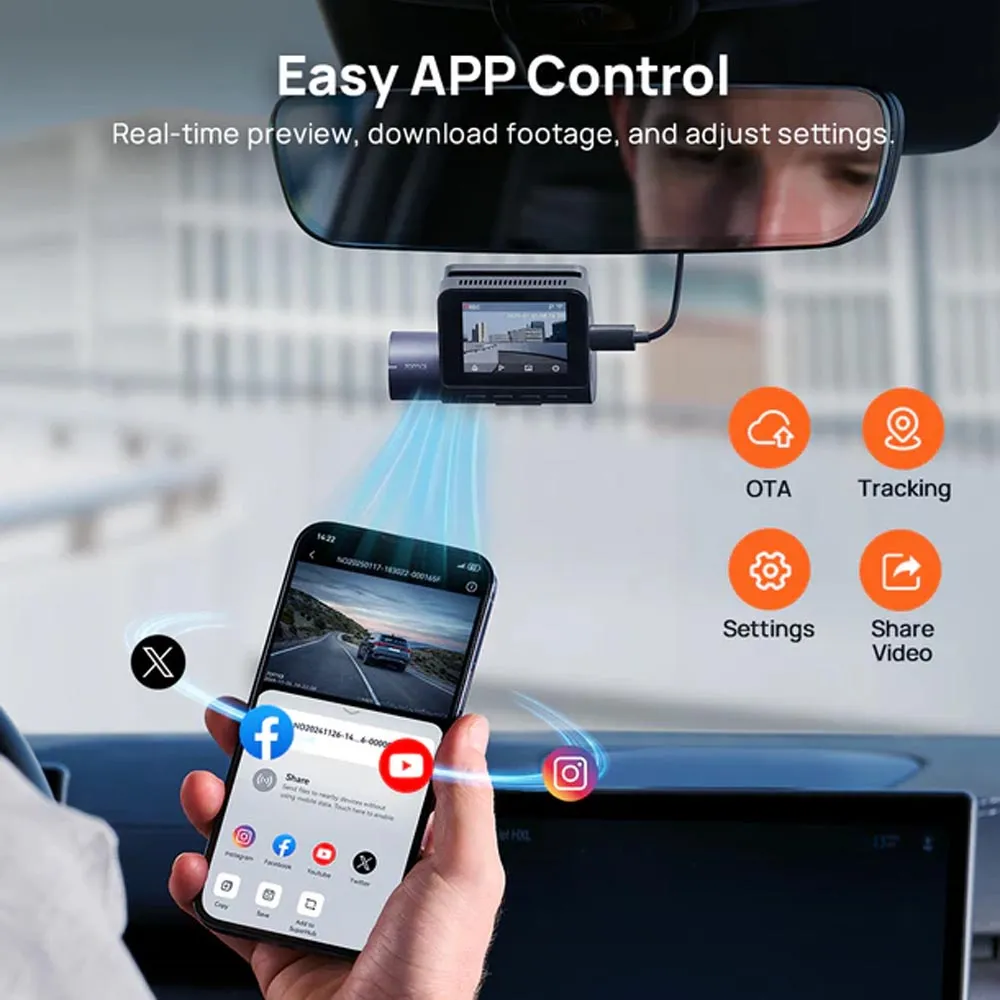 دوربین ثبت وقایع خودرو شیائومی مدل 70mai Dash Cam A410