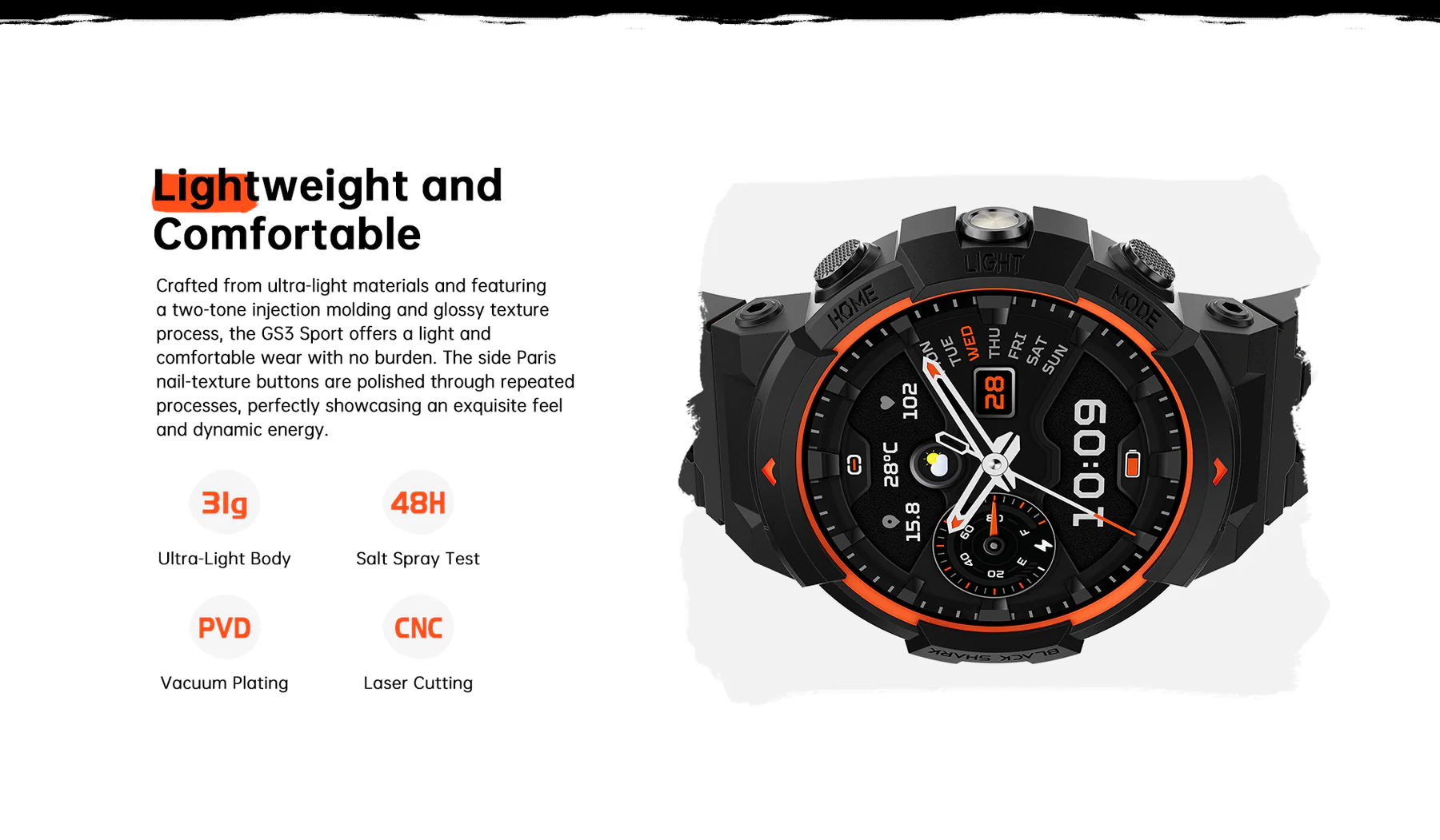 ساعت هوشمند شیائومی مدل Black Shark SmartWatch GS3 Sport