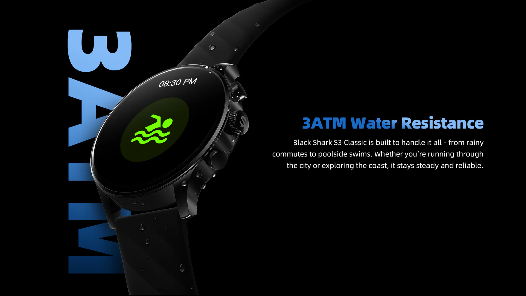 ساعت هوشمند شیائومی مدل Black Shark SmartWatch S3 Classic