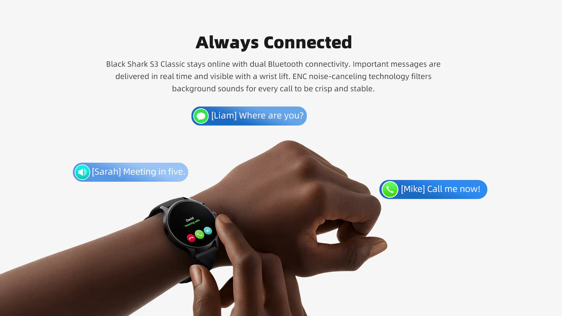 ساعت هوشمند شیائومی مدل Black Shark SmartWatch S3 Classic