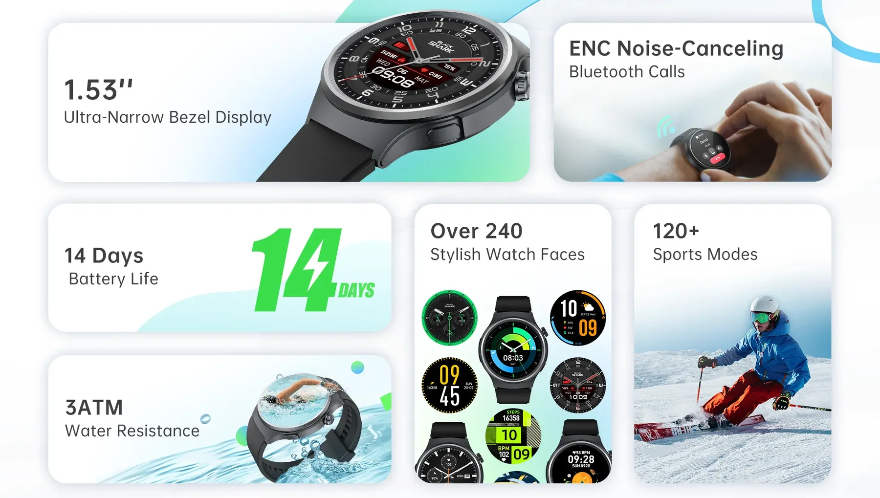 ساعت هوشمند شیائومی مدل Black Shark SmartWatch A3