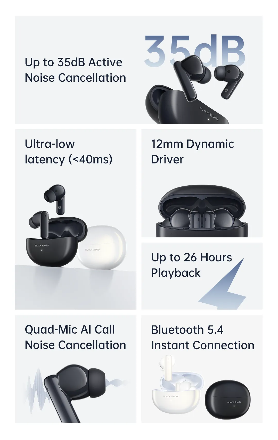ایرپاد بلک شارک مدل Black Shark T13 ANC Wireless Earbuds