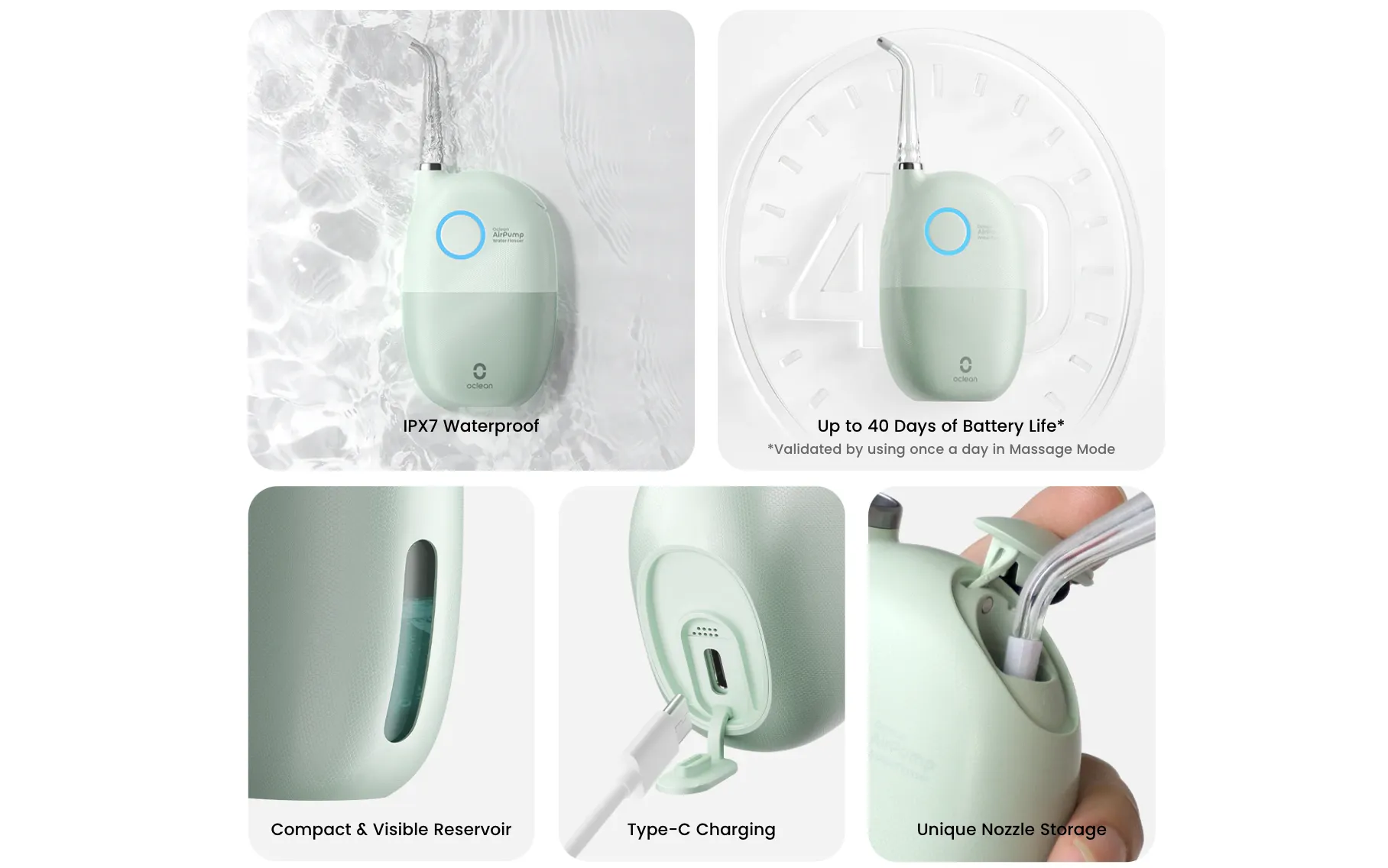دستگاه شستشوی دهان و دندان شیائومی مدل Oclean AirPump A10 Water Flosser