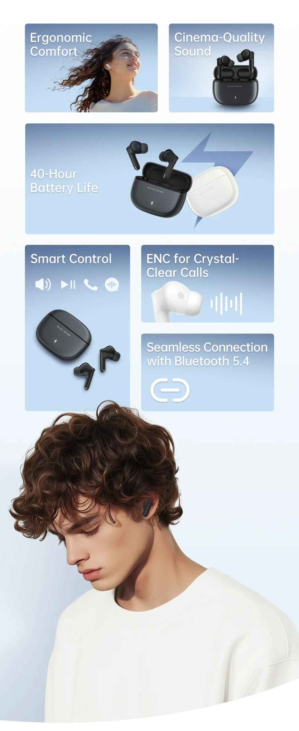 ایرپاد بلک شارک مدل Black Shark T23 Wireless Earbuds
